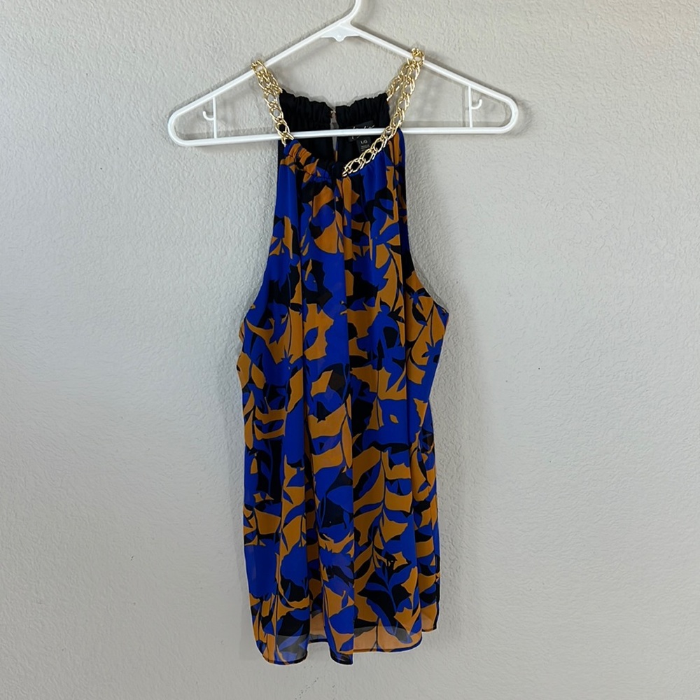 Thalia Sodi Chain Floral Top Size Large